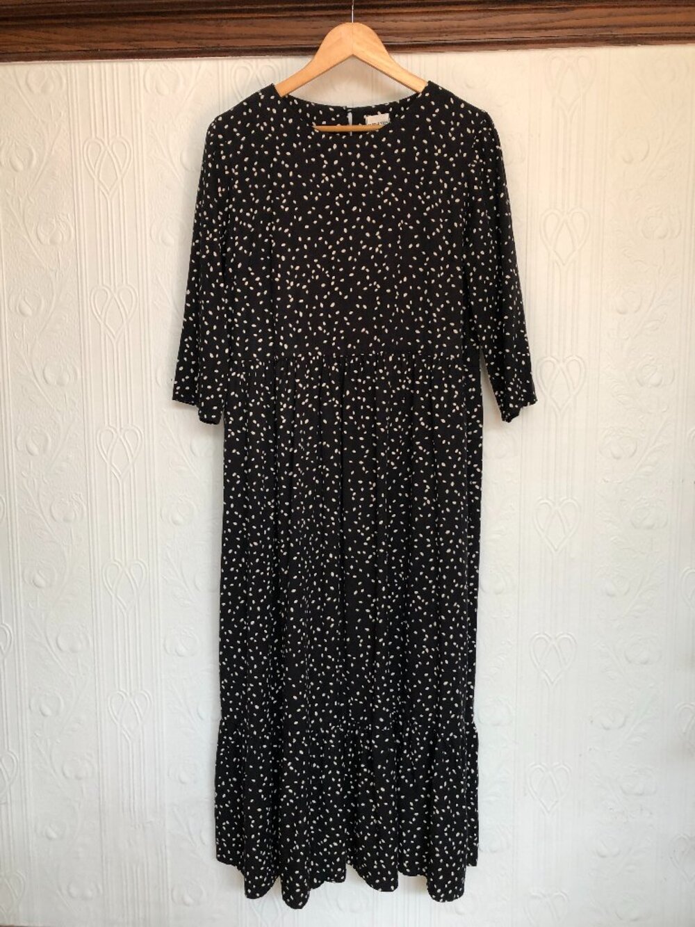 Never worn People Tree black Polka dots sustainable dress made of Lyocel size 10
